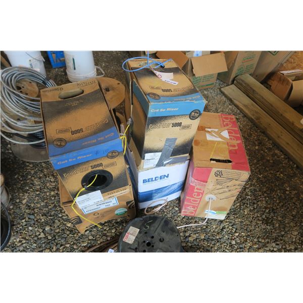 Lot of Cat5 & Cat6 Cable - Opened Boxes, 4 are Cat5, 1 is Cat6