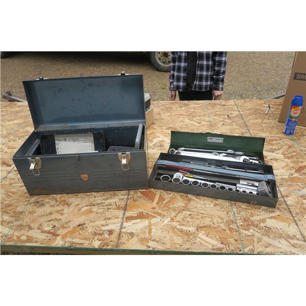 Assorted Wrenches, Nut Driver. Socket Set