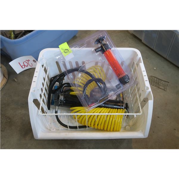Grease Gun, Compression tester, Tire Pump