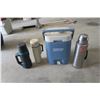Image 1 : (1) Coleman Cooler, (2) Thermos