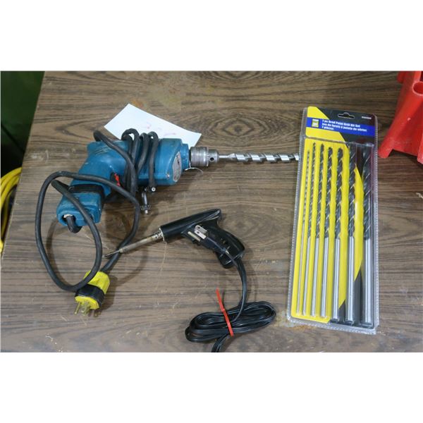 Soldering Iron/ Makita Drill/ Lot of Drill Bits