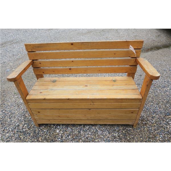 Wooden Bench W/ Cubby 18x54x37"