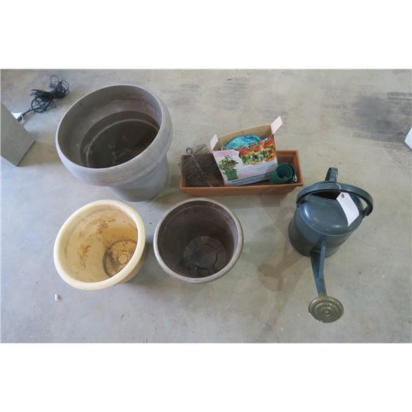 Lot of Gardening- Pots/ Planters, Watering Can, Misc