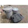 Image 1 : (2) Garbage Bins + Plastic Tote