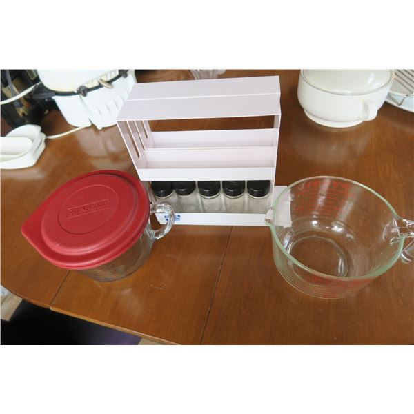 (2) Large Measuring Bowls + Spice Rack