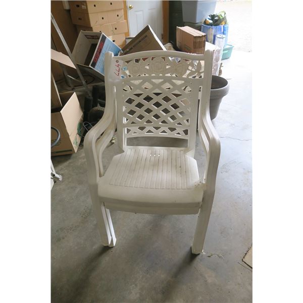 2 White Patio Chairs