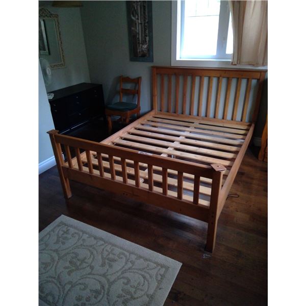Wooden Bed Frame and Headboard