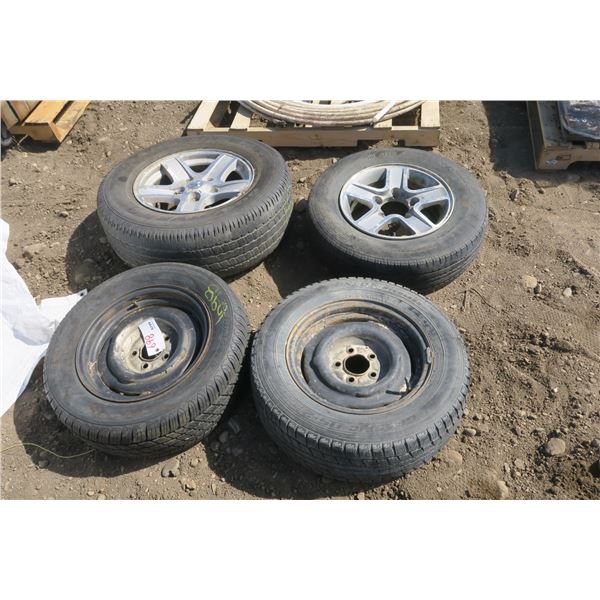 4 Assorted Tires on Rims - R15 x 3, R17 x 1