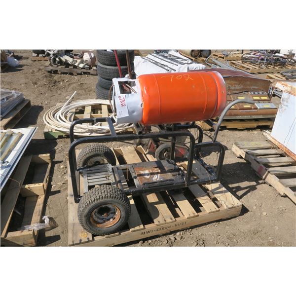 Metal Cart w/ Propane Tank