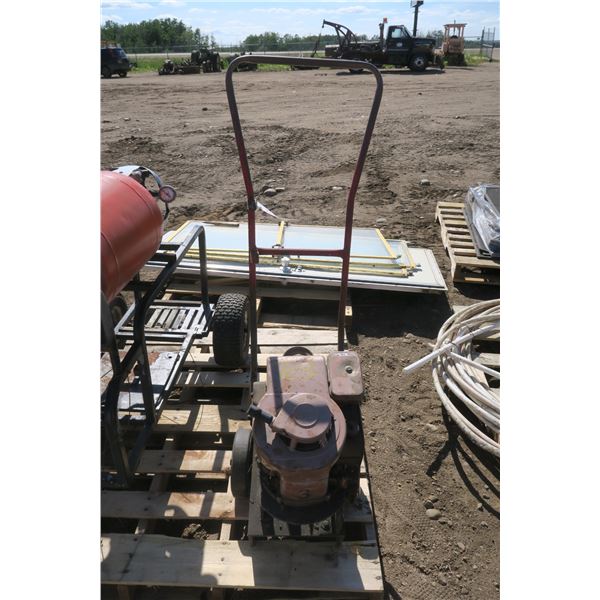 Cart w/ Engine & Pulley Driven Motor w/ Output Towards the Ground