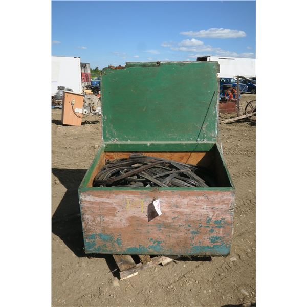 Wood Bin (32x39x35") - Full of Used Rubber Weather Stripping