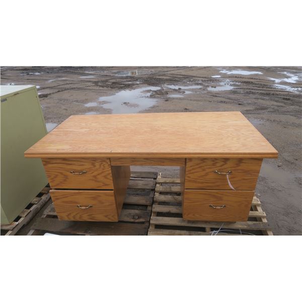 Double Pedestal Desk, 62" X 30" Tall