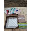 Image 1 : Box Full of Gift Bags + (2) Beige Curtains + Roll up Towel