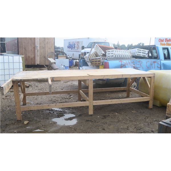 Big Wood Table/Home Made Shop Table 45"X122"x34" With 29" Extension