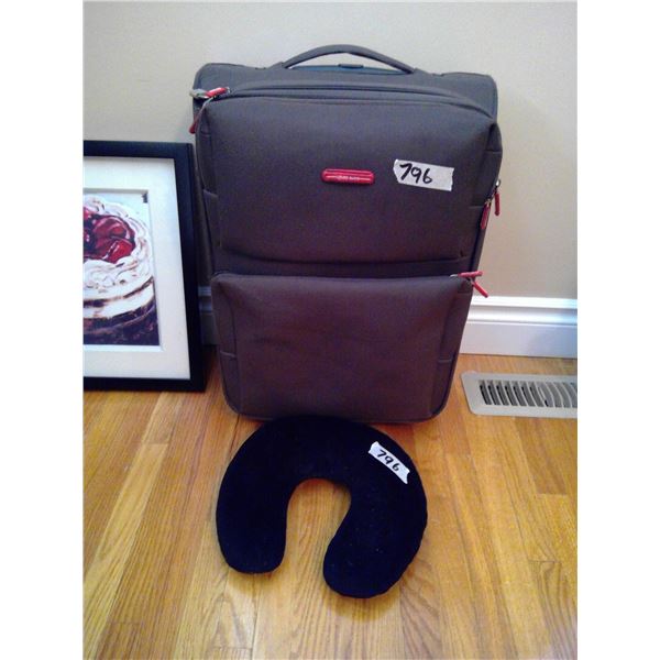 Suitcase and Neck Pillow