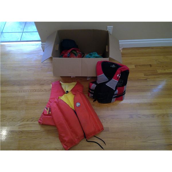 Lot of Life Jackets, Hanging Planters, and Fanny Pack