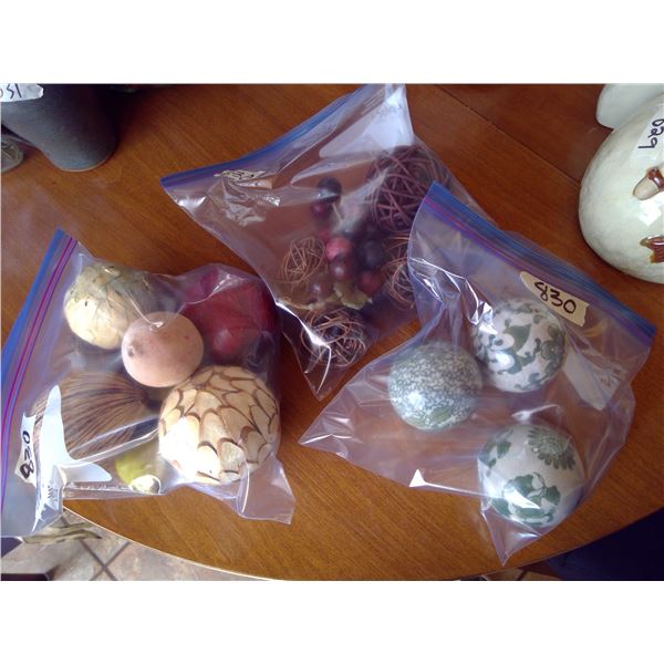 3 Bags of Decorative Balls