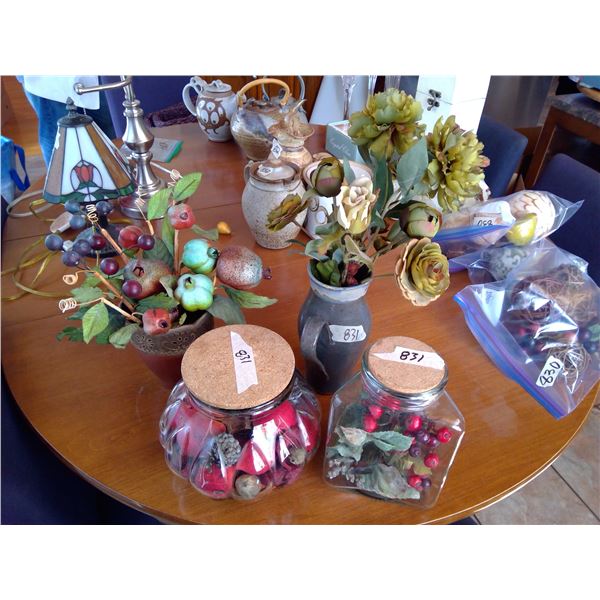 Lot of 4 Fruit/Flower Jars and Vases