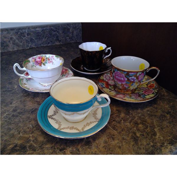 Lot of Chinaware - 4 Sets of Teacups and Saucers