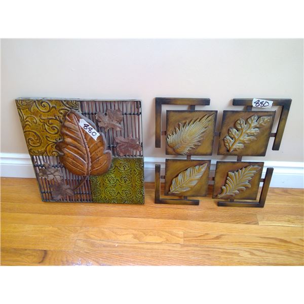 2 Tin Wall Art - Leaves