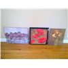 Image 1 : 3 Flower Canvases - Poppy and Yellow Flower
