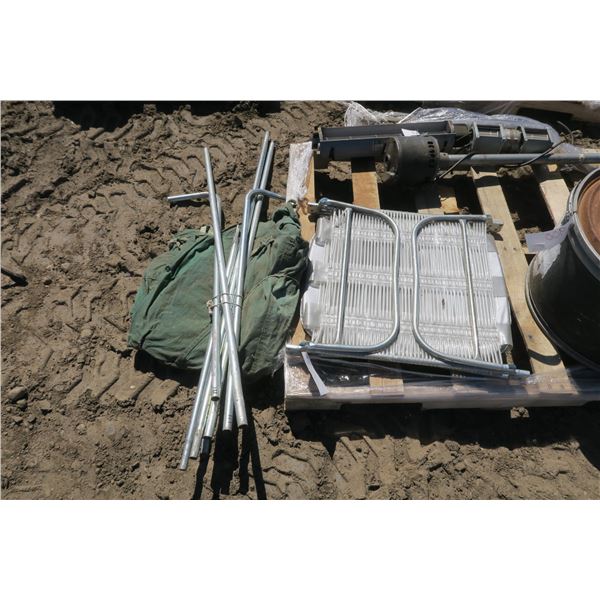 Lawn Chair & Cloth/Canvas Tent w/ Poles