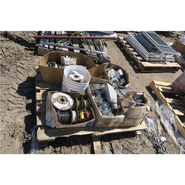 Pallet of Assorted Electrical - EMT, Boxes, Wire, etc.