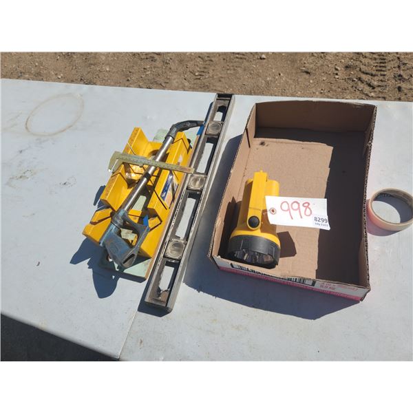 Misc. Box: Plastic Meter Box, Level, Flashlight, etc.