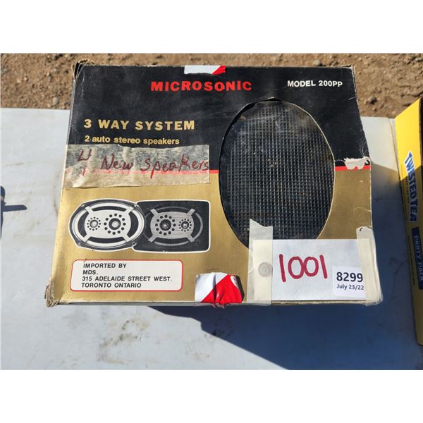 (4) New Microsonic Speakers Model 200PP- 6"x9" 3-way Auto Speakers
