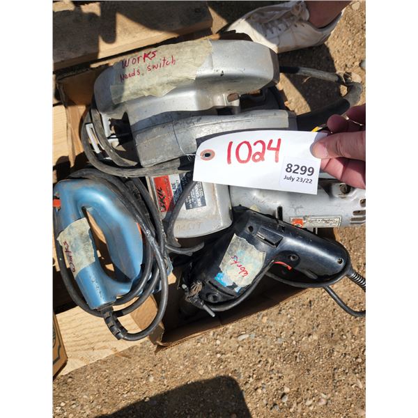 Black & Decker Jig Saw, Skil Ball Bearing Saw Model- 553C (Needs Switch), & no name jig saw