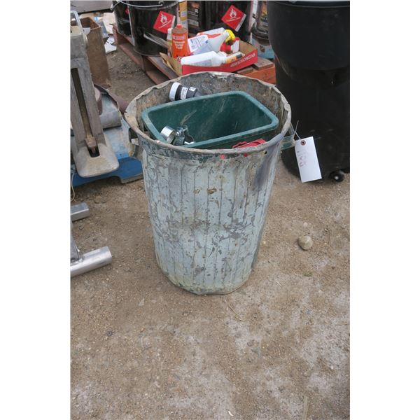 Metal Bin w/ Misc. Contents
