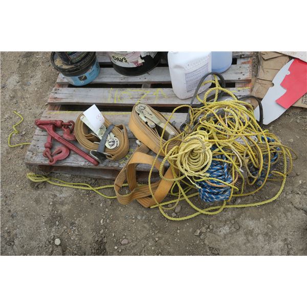 Load Binder, Ropes, 2 Ratchet Straps