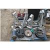Image 1 : Lot of Misc. - 4 Aluminum Clamps, 2 Motors, Sand Paper, Blower, 2 Hydraulic Lines