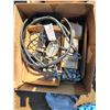 Image 1 : Misc. Box: Lights, Booster Cables, Cords, Caulking Gun, Renew Your Outdoor Grill Kit, Etc.