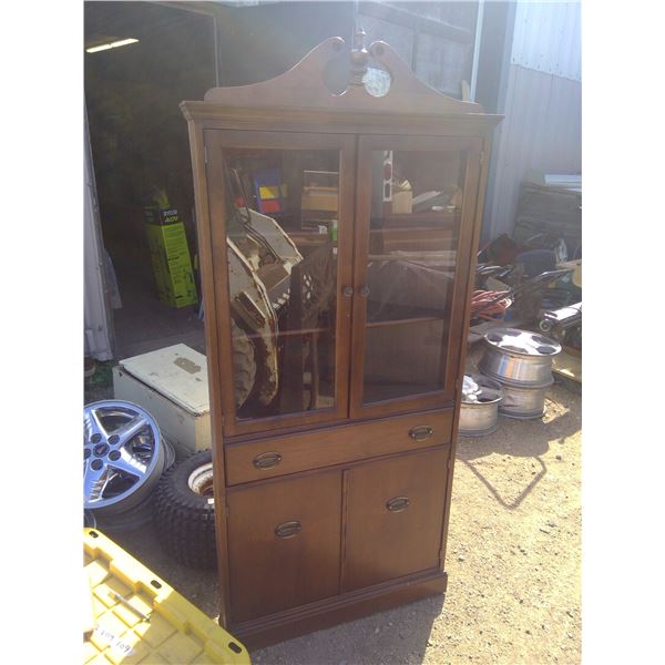 Wooden Corner Cabinet 30 1/4"w x 62 1/4" H x 18" deep