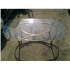 Image 2 : Coffee Table - Brass Bottom and Glass Top (50x22x15 1/2"H)