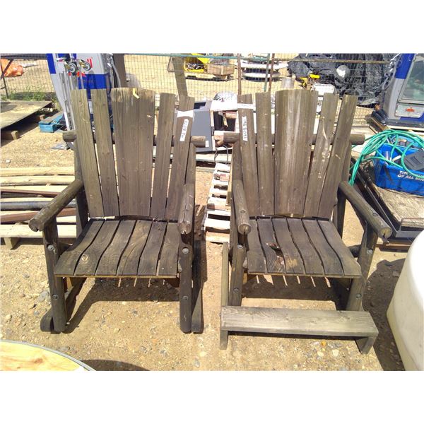 Set of 2 Wooden Outdoor Chairs