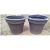 Image 1 : 2 Large Black Plastic Planters 20"h, 24" dia (top)