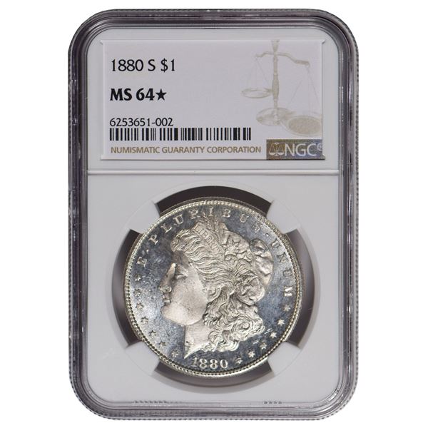 1880-S $1 Morgan Silver Dollar NGC MS64*