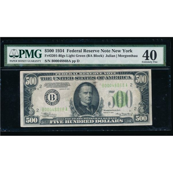 1934 $500 New York FRN PMG 40