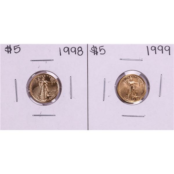 Lot of 1998-1999 $5 American Gold Eagle Coins
