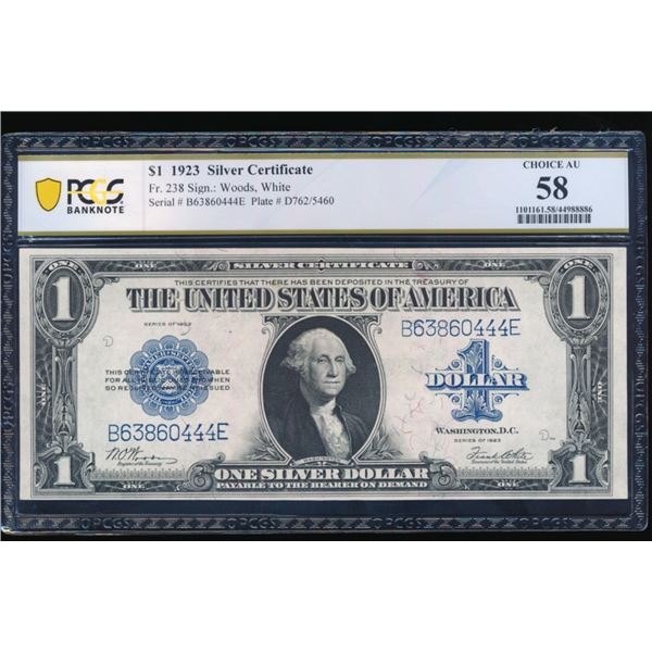 1923 $1 Silver Certificate PCGS 58