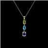 Image 1 : Pretty Natural Peridot Blue Topaz Amethyst Pendant