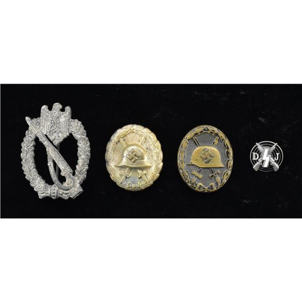 5 GERMAN WWII MILITARY DECORATION PINS.