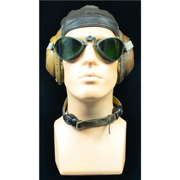 WWII GERMAN LUFTWAFFE SUMMER FLIGHT HELMET.