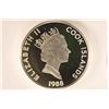 Image 2 : 1988 COOK ISLAND PROOF $50 COIN .6227 OZ. ASW