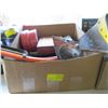Image 1 : BOX OF MISC. - DUCT TAPE, O-RING ASST'D, SAWS, ETC.