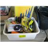 Image 1 : BIN OF MISC. - MICRO TORCHES, RECIPROCATING BLADE SET, ALLAN KEYS, ETC.
