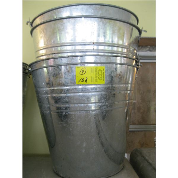 4 - GALVANIZED TIN BUCKETS