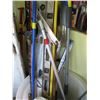 Image 1 : LOT OF MISC. - LEVELS, DOOR SWEEPS, PANES, OLD METAL DETECTOR, ETC.